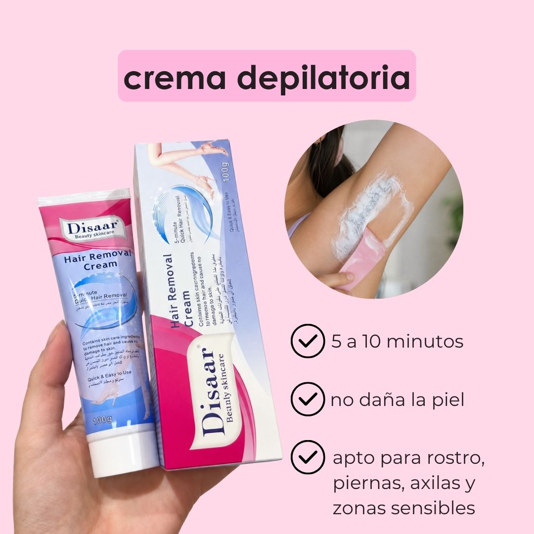 KIT EFECTO DEPILADO LÁSER - crema depilatoria + spray inhibidor de vellos