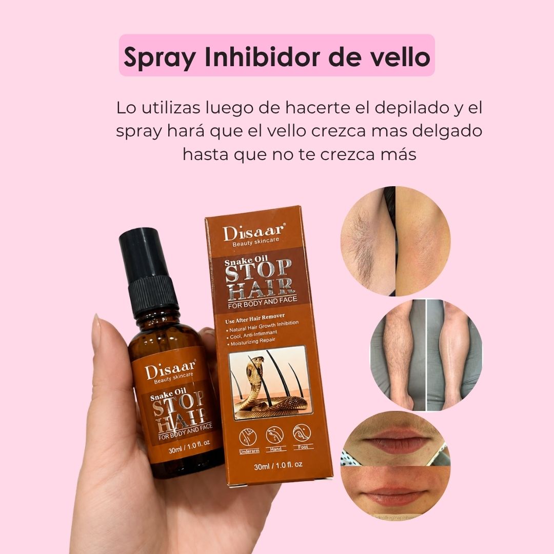 KIT EFECTO DEPILADO LÁSER - crema depilatoria + spray inhibidor de vellos