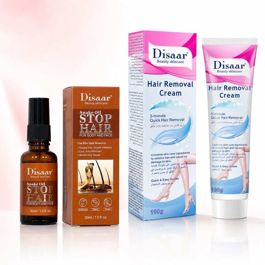 KIT EFECTO DEPILADO LÁSER - crema depilatoria + spray inhibidor de vellos