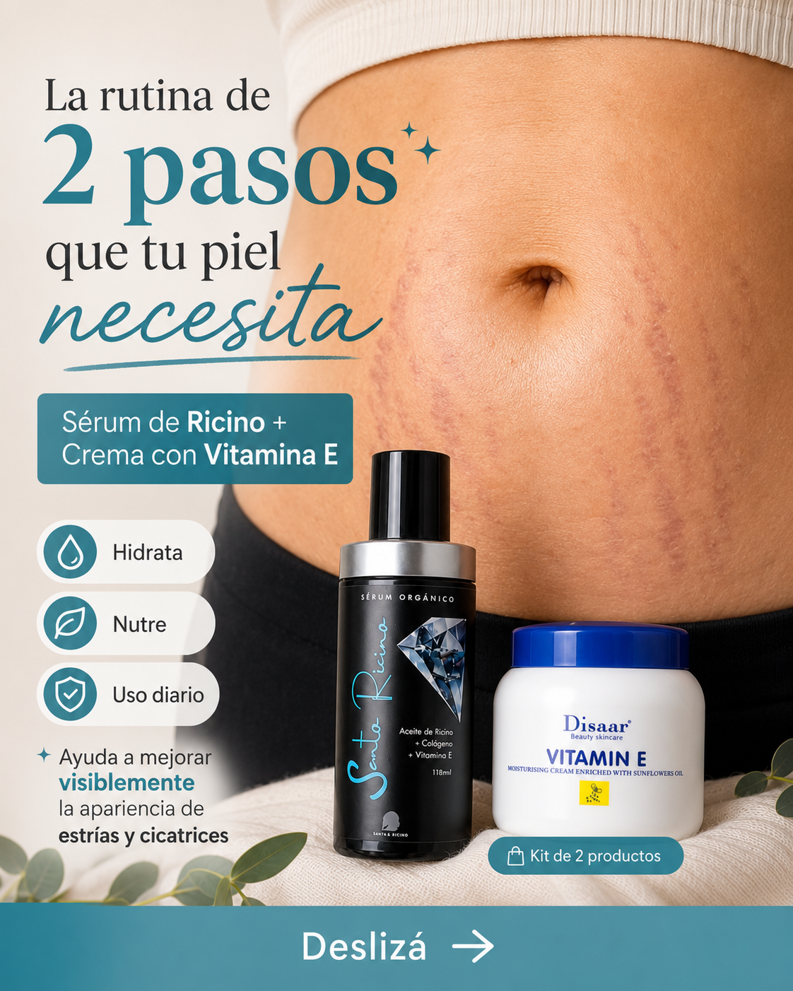 CHAU ESTRIAS - Sérum de Ricino + Crema con Vitamina E