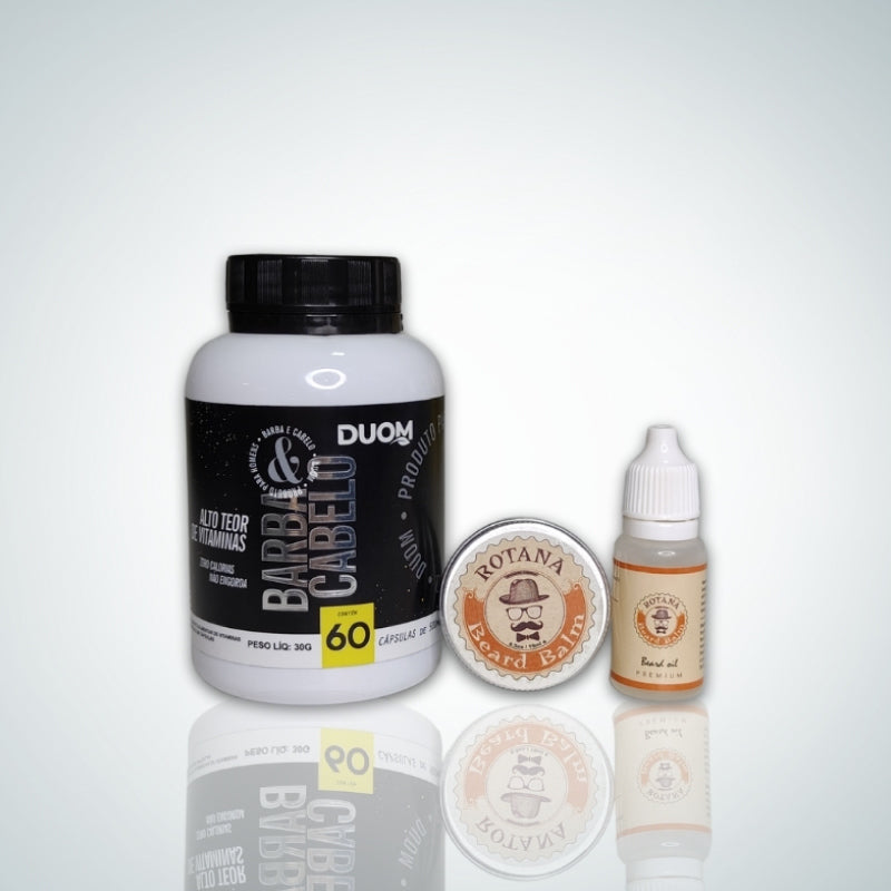 KIT BARBA COMPLETO - DUOM + ROTANA BEARD BALM + ROTANA BEARD OIL