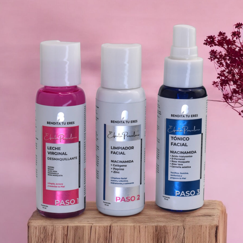 KIT COMPLETO EFECTO PORCELANA – PIEL LUMINOSA EN 2 SEMANAS