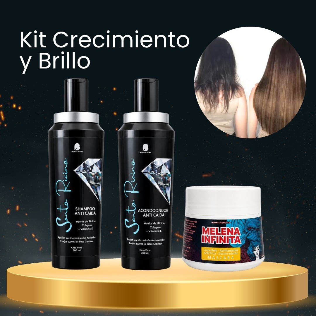 Acondicionador Santo Ricino Bendita Tu Eres + Shampoo Santo Ricino Bendita Tu Eres + Máscara Melena Infinita Mona · 3 productos — Quema de San Juan - Blondas | Blondas Paraguay