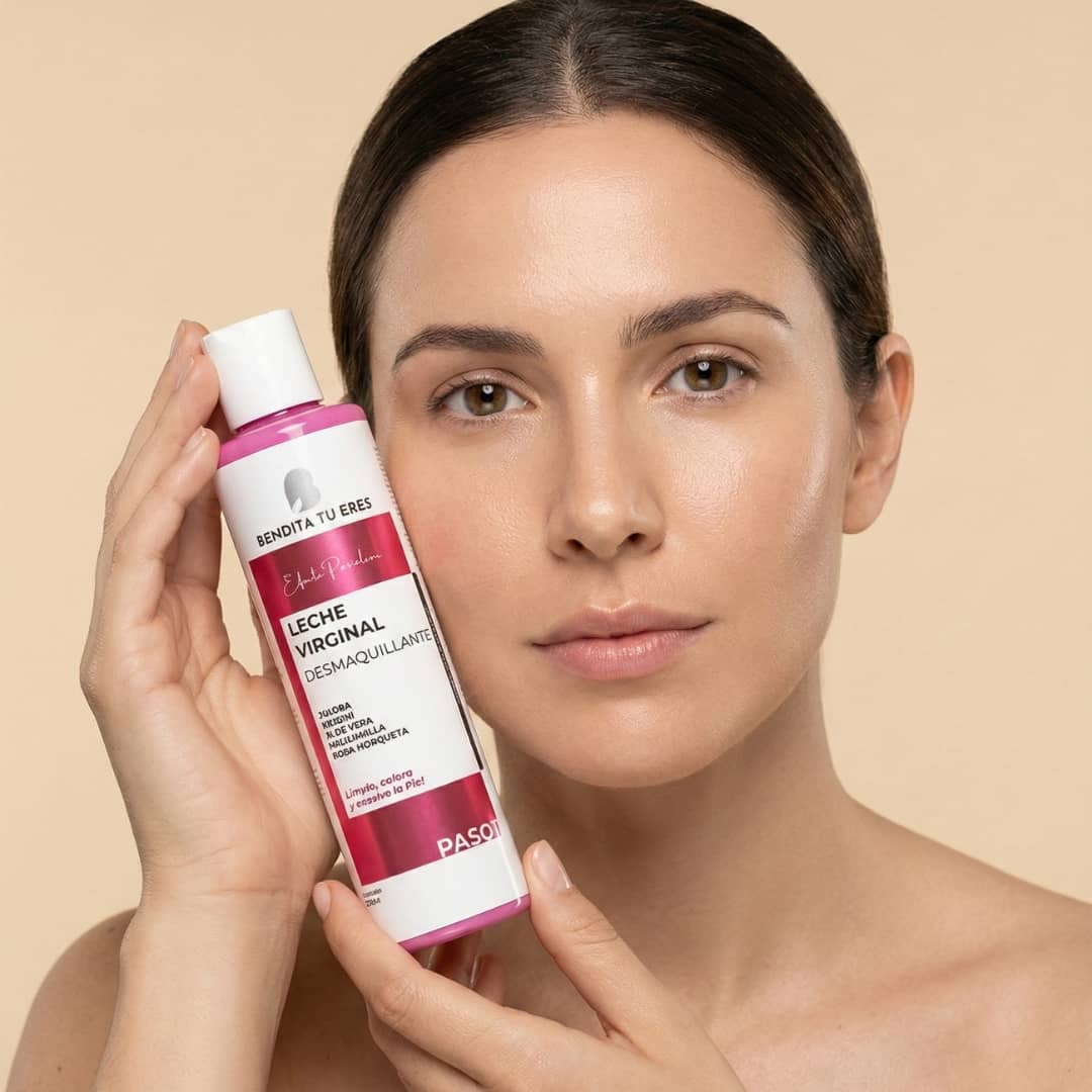 Bendita Tu Eres Leche Virginal Desmaquillante 230 ml - Kit Efecto Porcelana – Ritual Completo de 6 Pasos • Piel Luminosa en 7 Días