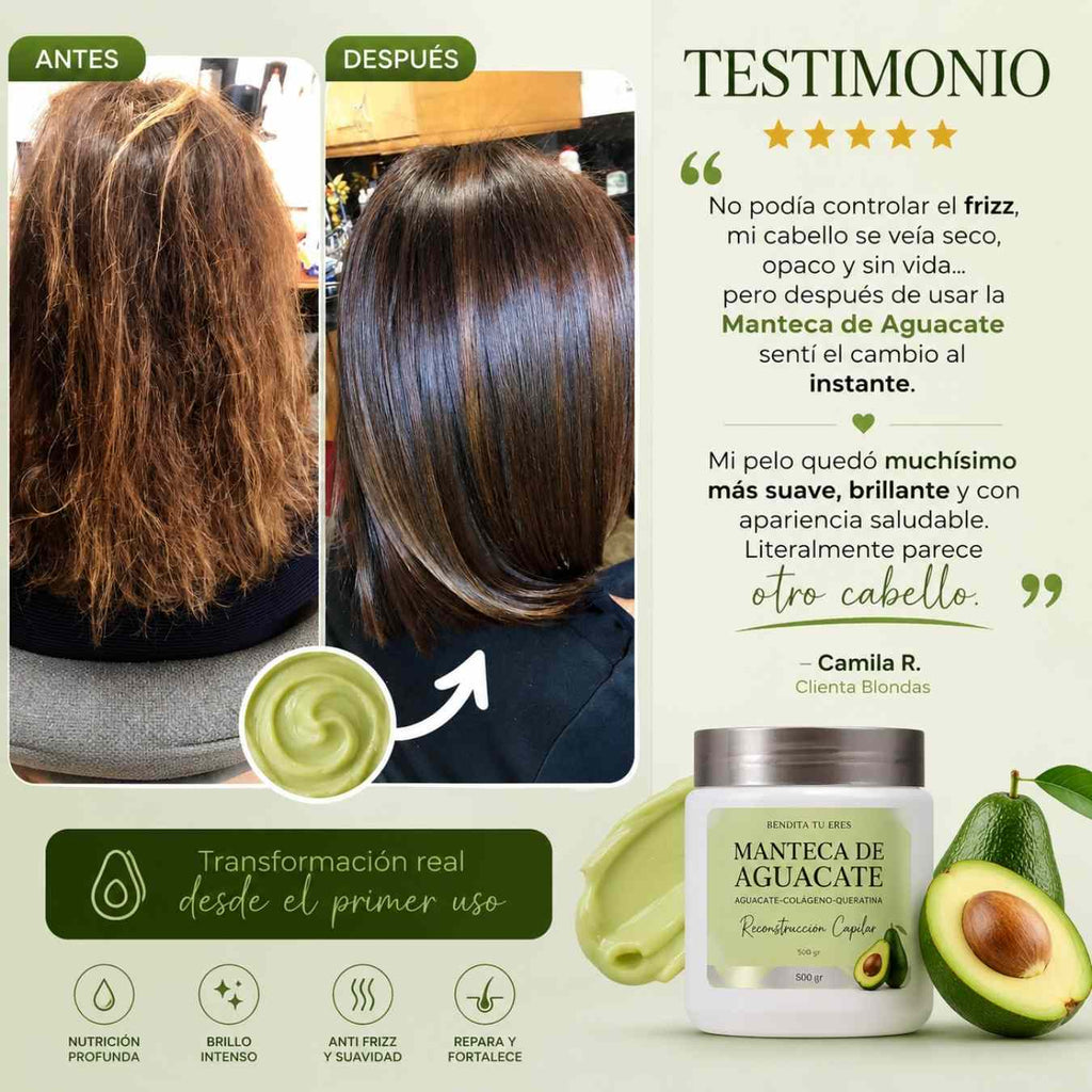 Bendita Tu Eres Manteca Capilar de Aguacate 500 gr - Bendita Tu Eres | Blondas Paraguay