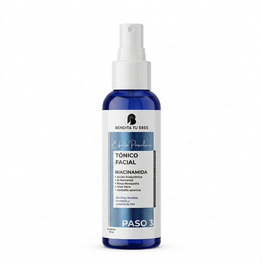 Bendita Tu Eres Tonico Facial Niacinamida 230 ml - Kit Efecto Porcelana – Ritual Completo de 6 Pasos • Piel Luminosa en 7 Días