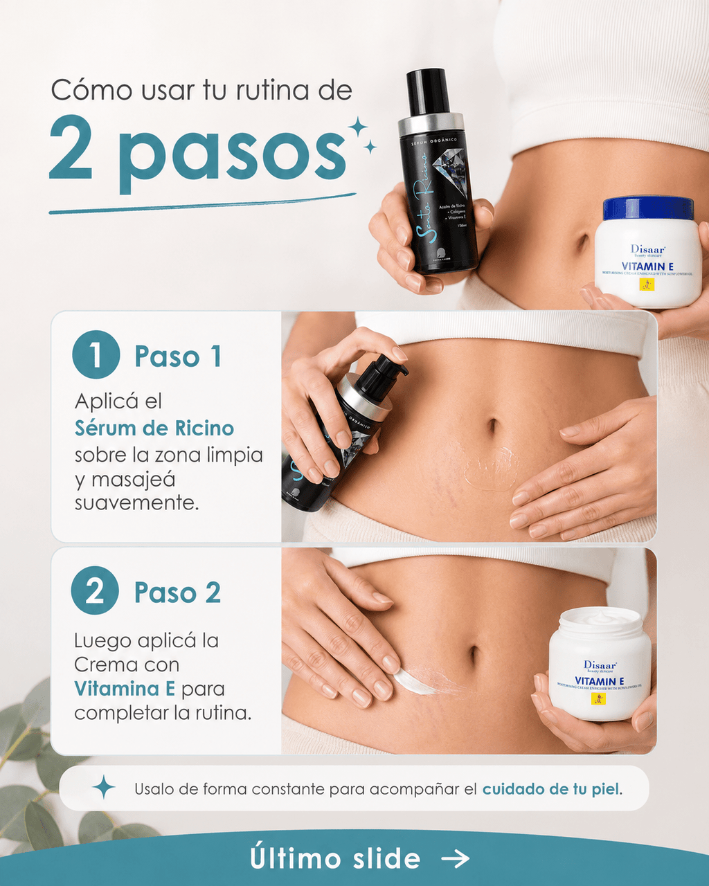 CHAU ESTRIAS - Sérum de Ricino + Crema con Vitamina E - Blondas Cosmeticos | Blondas Paraguay