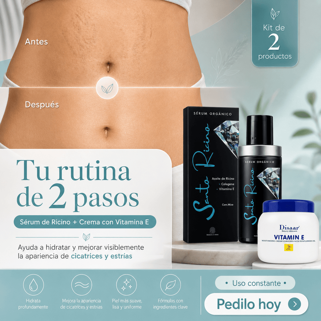 CHAU ESTRIAS - Sérum de Ricino + Crema con Vitamina E - Blondas Cosmeticos | Blondas Paraguay