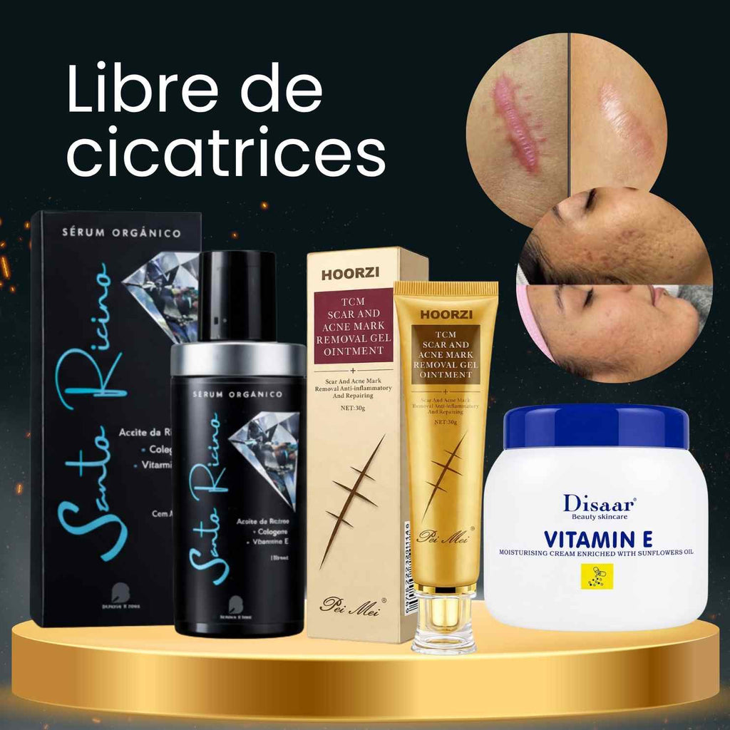 Serum Multifuncional de Ricino Bendita Tu Eres + Gel Anti Cicatrices y Acné Pei Mei TCM + Crema Hidratante Vitamin E Disaar · 3 productos — Quema de San Juan