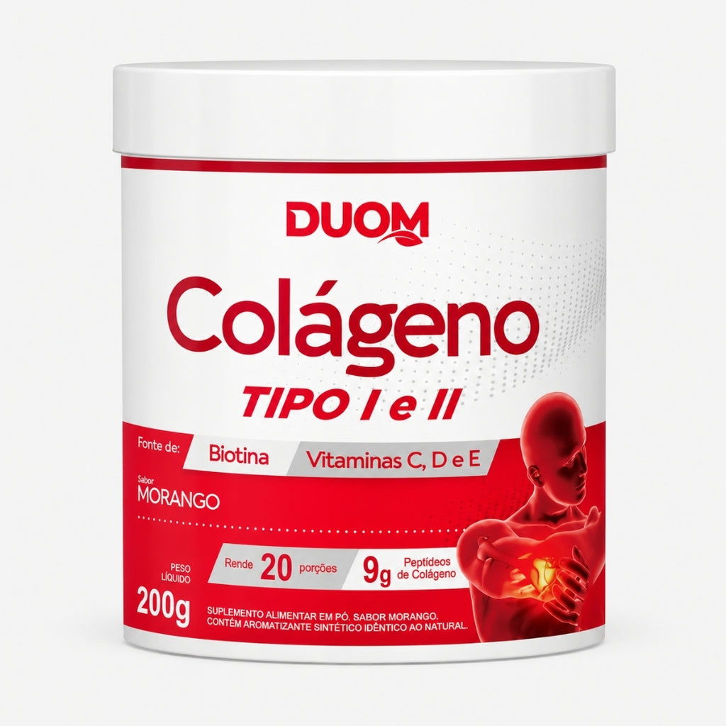 Duom Colágeno Tipo I Y Ii Sabor Morango Fras 200 gr