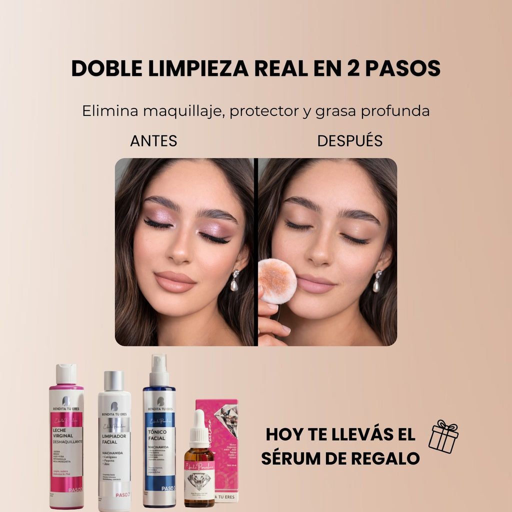 KIT DOBLE LIMPIEZA EFECTO PORCELANA + SERUM DE REGALO