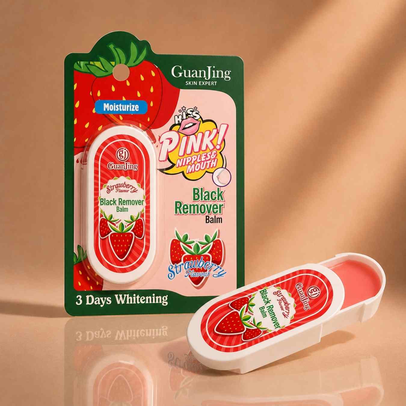 Guanjig Balsamo Hidratante P/Labios/Pezones 30G Strawberry 1Un - Blondas Cosmeticos | Blondas Paraguay