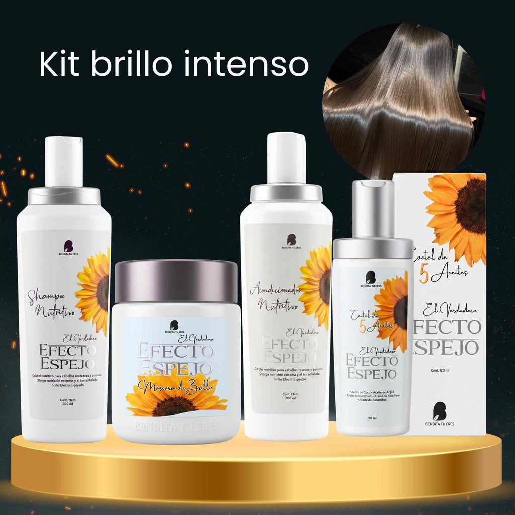 Máscara Efecto Espejo Bendita Tu Eres + Aceite Efecto Espejo Bendita Tu Eres + Shampoo Efecto Espejo Bendita Tu Eres + Acondicionador Efecto Espejo Bendita Tu Eres · 4 productos — Quema de San Juan