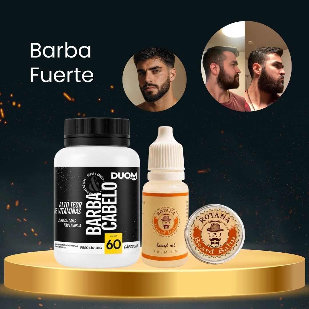 Aceite para Barba Rotana + Bálsamo para Barba Rotana + Complejo Vitamínico Duom Barba y Cabello · 3 productos — Quema de San Juan