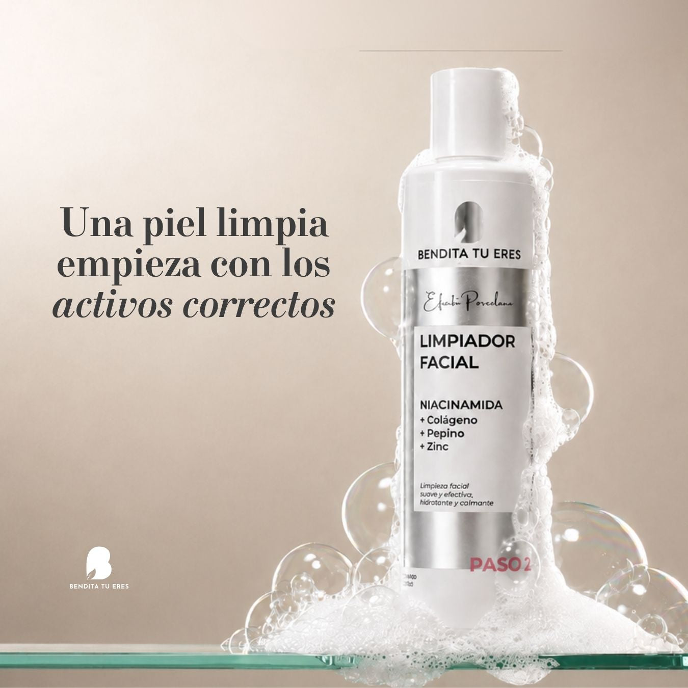 Bendita tu eres Efecto Porcelana Limpiador Facial 230 ml