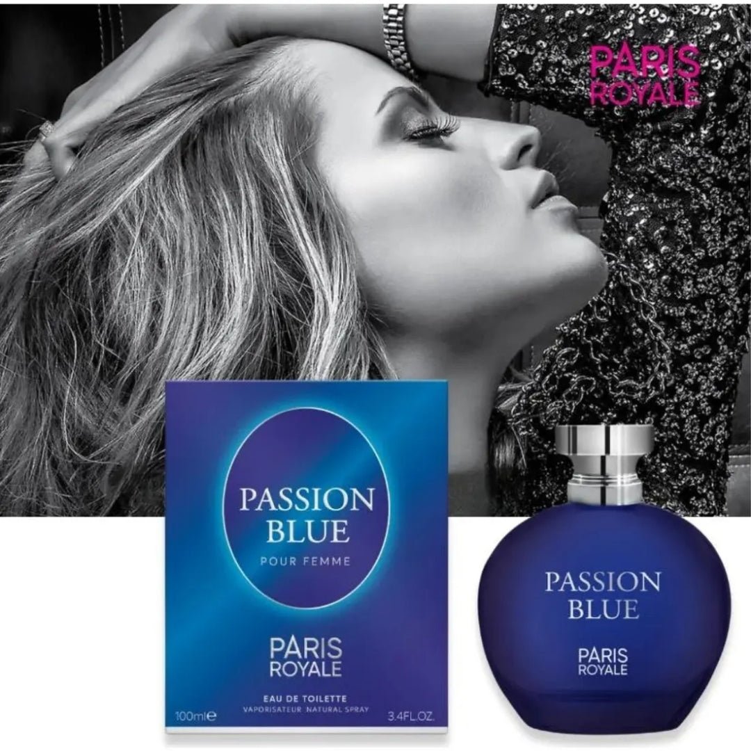 PARIS ROYALE PERFUME PASSION BLUE 100 ML - Blondas Cosmeticos | Blondas Paraguay