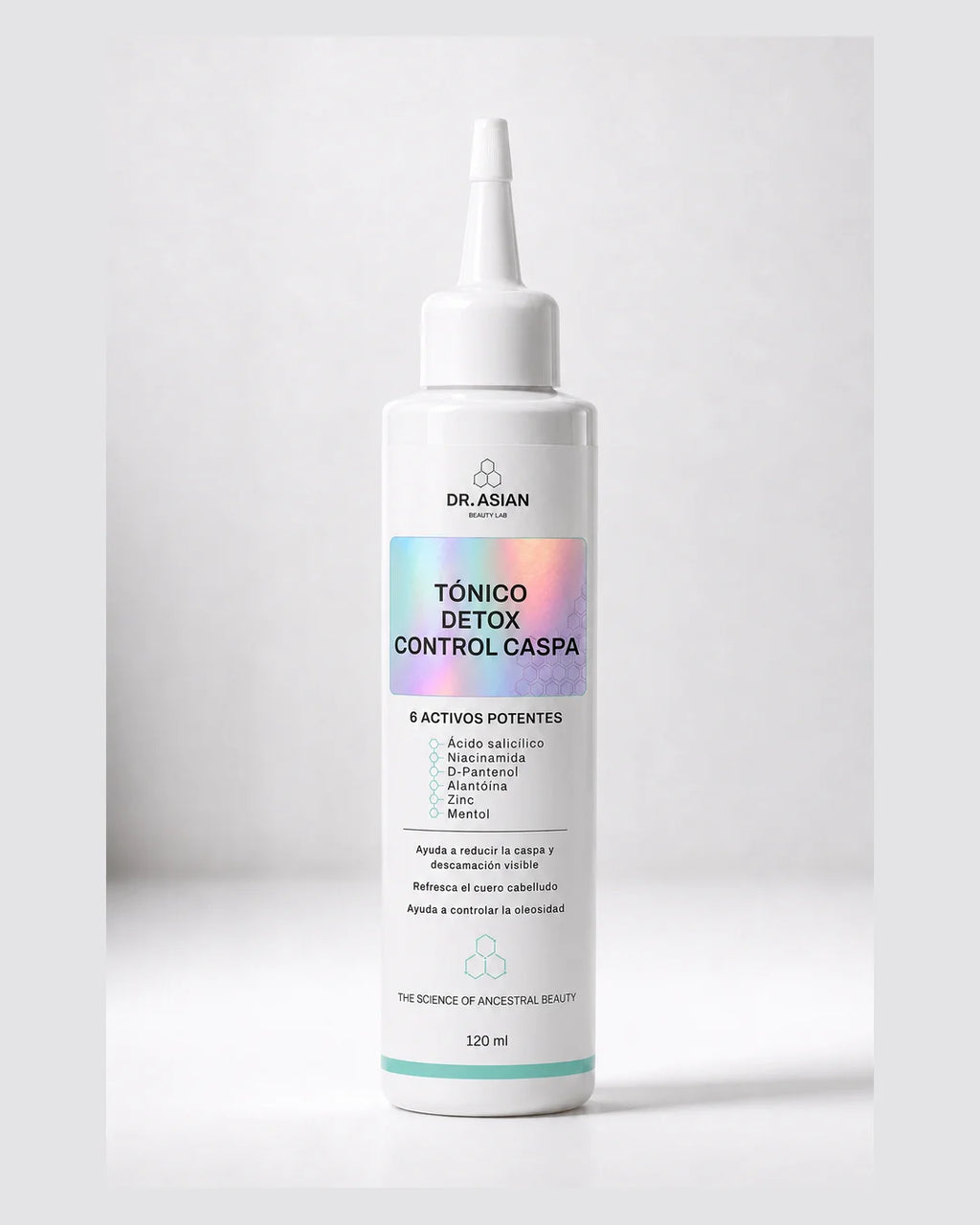 Frasco del Tónico Detox Control Caspa Dr. Asian con pico aplicador