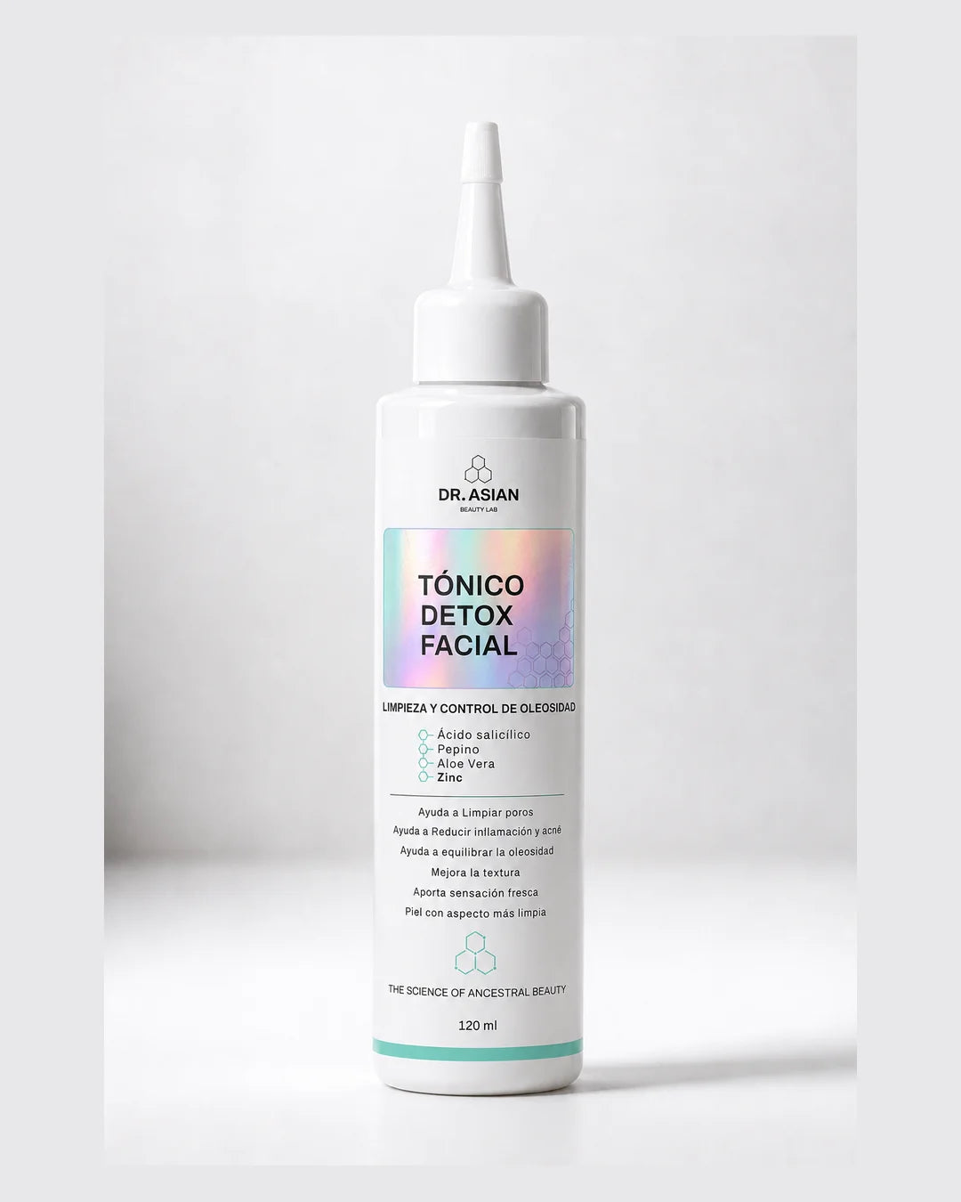 Frasco del Tónico Detox Facial Dr. Asian con pico dosificador