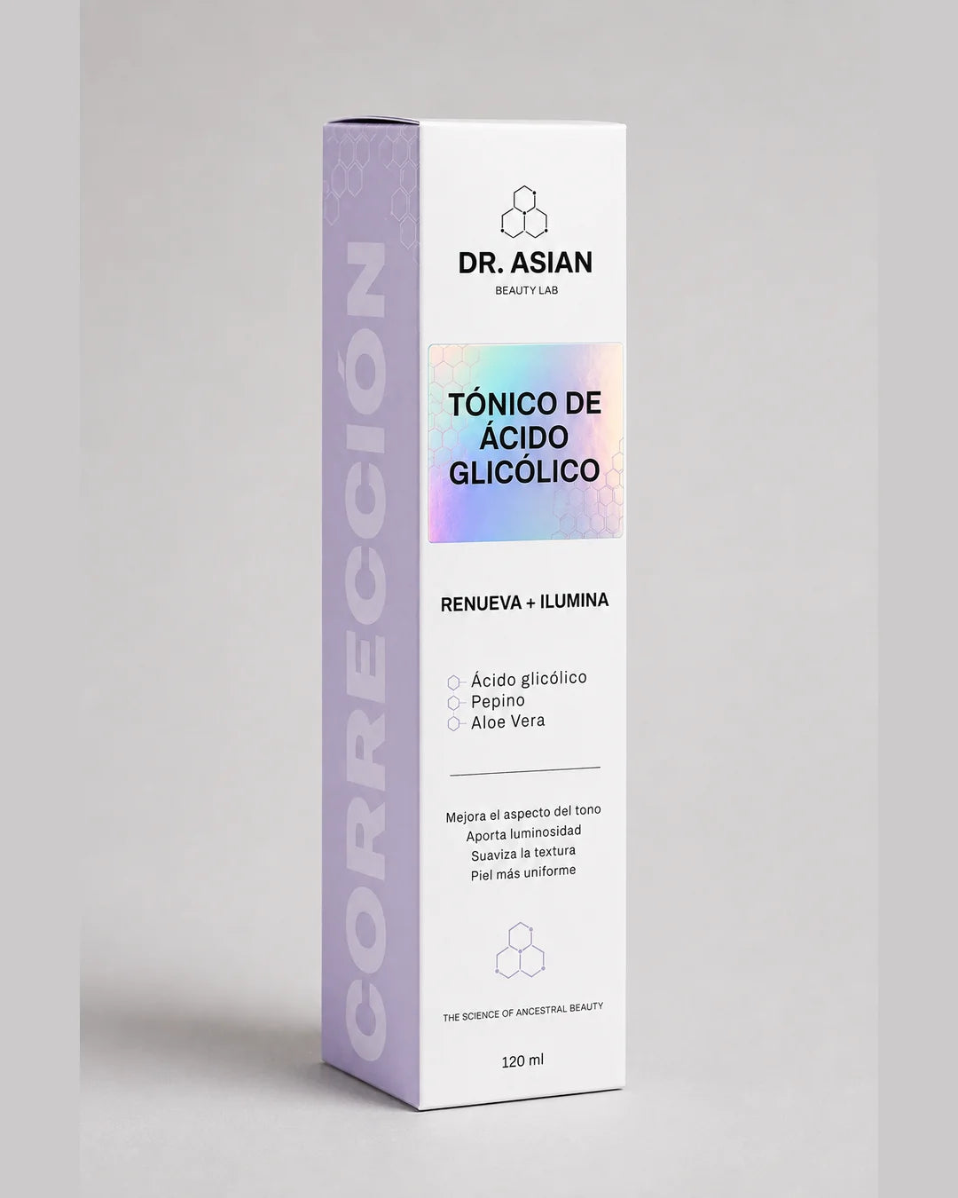 Caja del Tónico de Ácido Glicólico Dr. Asian, línea Corrección