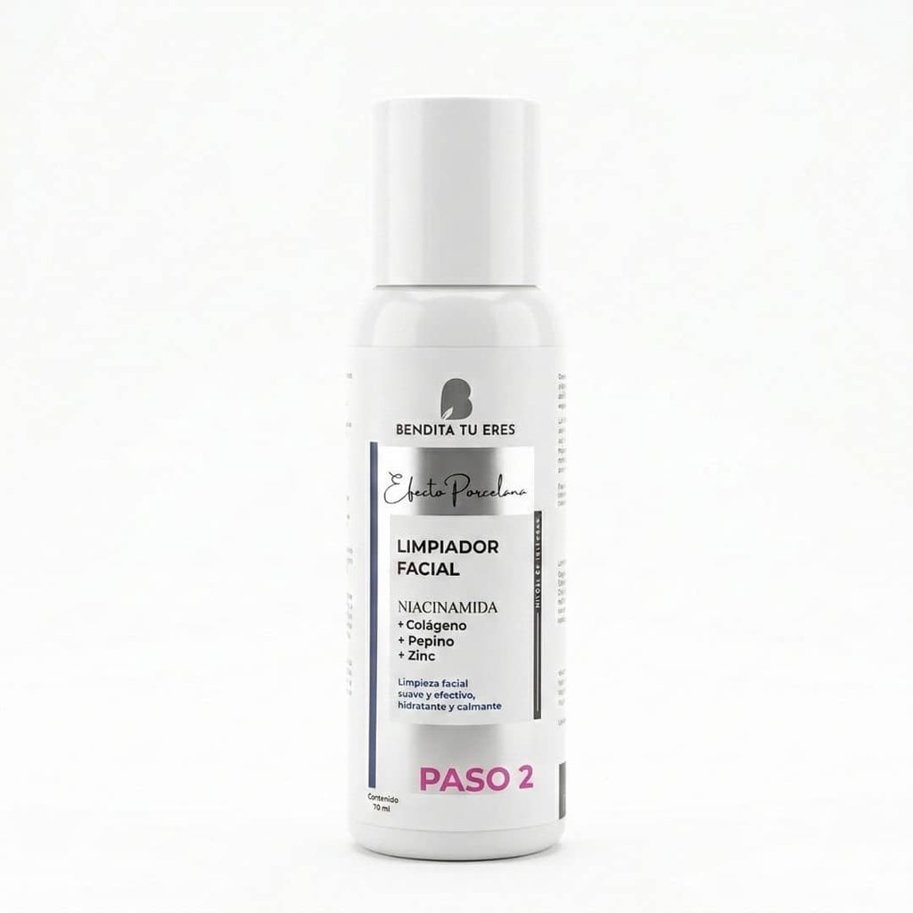 Bendita Tu Eres Limpiador Facial Niacinamida 230 ml - Kit Efecto Porcelana – Ritual Completo de 6 Pasos • Piel Luminosa en 7 Días