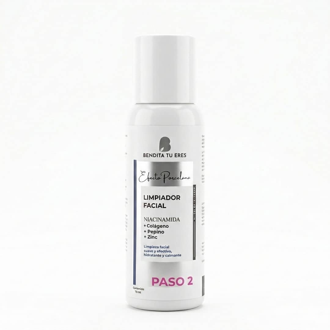 Bendita Tu Eres Limpiador Facial Niacinamida 230 ml - Kit Efecto Porcelana – Ritual Completo de 6 Pasos • Piel Luminosa en 7 Días