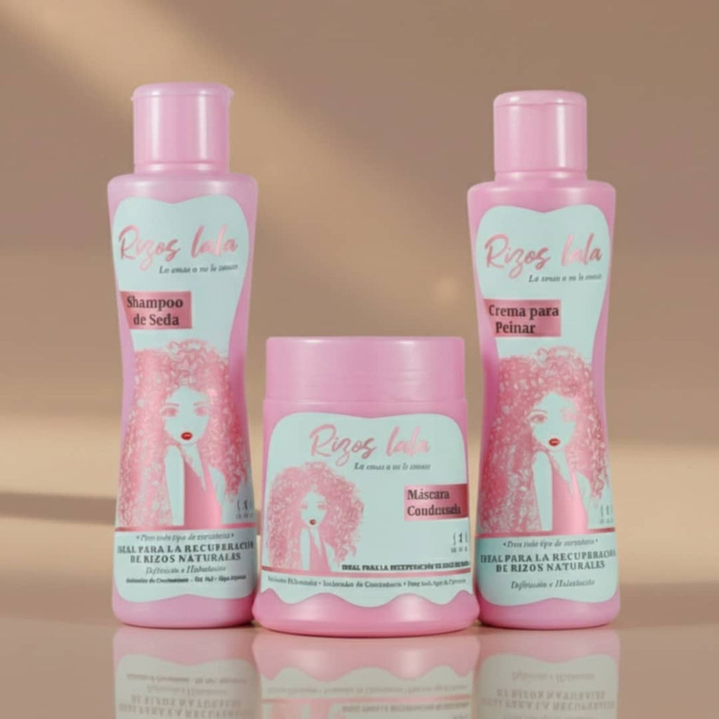 Kit básico Rizos Lala - Recuperación de Rizos, Rulos y Ondas - Kit Efecto Porcelana – Ritual Completo de 6 Pasos • Piel Luminosa en 7 Días