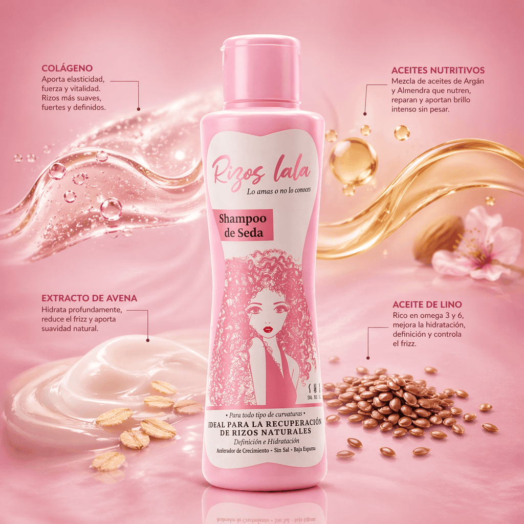 Kit Rescate de Rizos + Elixir de Regalo - Rizos Lala - Kit Efecto Porcelana – Ritual Completo de 6 Pasos • Piel Luminosa en 7 Días