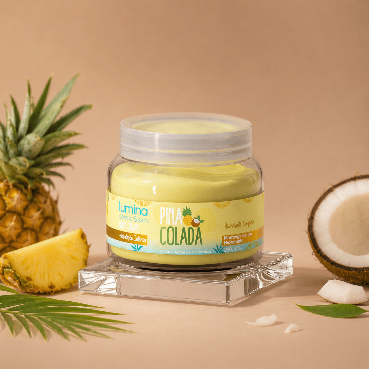 Serum Multifuncional de Ricino Bendita Tu Eres + Hidratante Corporal Piña Colada Lumina + Bálsamo Aclarador Corporal Banana Guanjig + Crema Reparadora para Pies Aichun Beauty · 4 productos — Quema de San Juan - Blondas | Blondas Paraguay