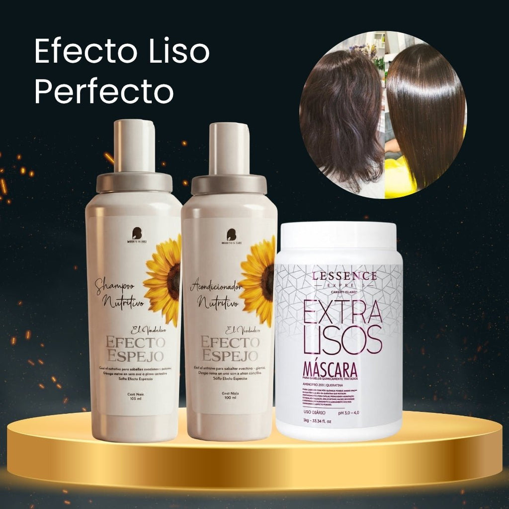 Shampoo Efecto Espejo Bendita Tu Eres + Acondicionador Efecto Espejo Bendita Tu Eres + Máscara Extra Lisos Lessence · 3 productos — Quema de San Juan - Blondas | Blondas Paraguay