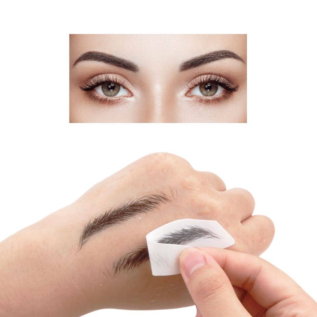 Tatuaje adhesivo para cejas con trazos realistas