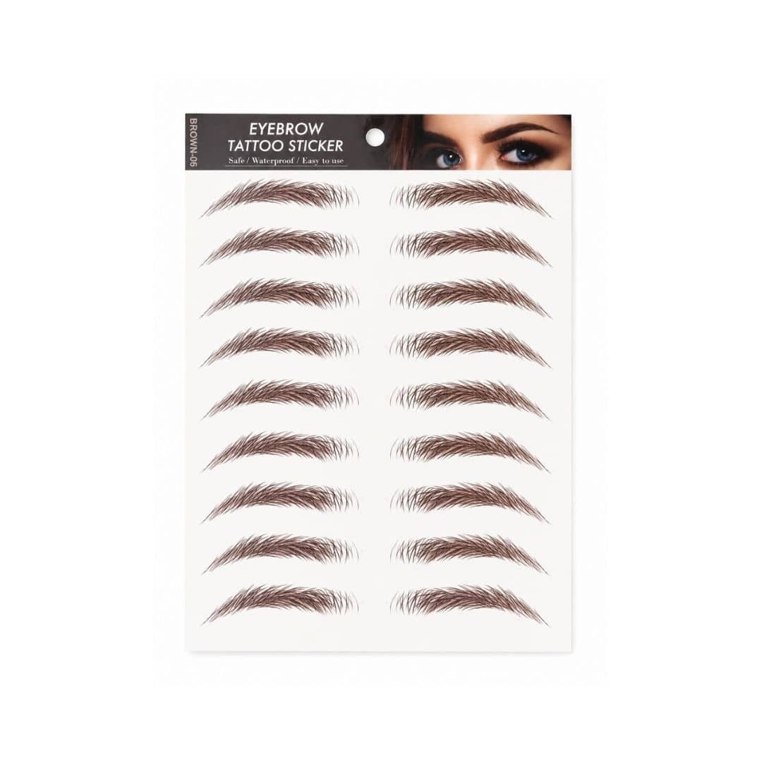 Cejas adhesivas efecto microblading marrón N°06 tira x 10