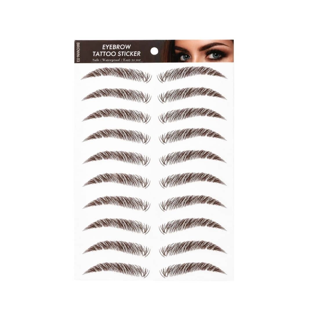 TATOO STICKER CEJAS MARRONESN°3 TIRA X 10 UNID